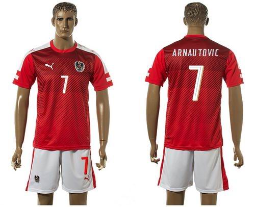 Austria #7 Arnautovic Red Home Soccer Country Jersey - Click Image to Close